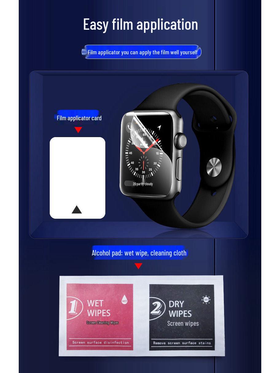 Гидрогелевая закаленная пленка для Apple Watch 6 - Взрывозащитная защита экрана Apple Watch 40mm